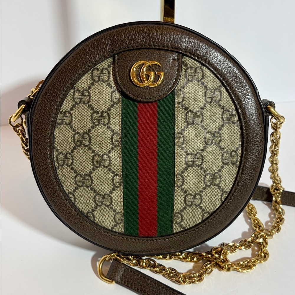 AUTHENTIC Gucci Ophidia Mini Round Crossbody Bag